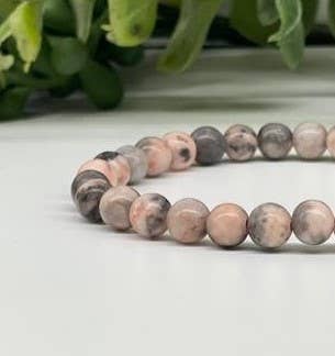 Pink Zebra Jasper Stretchable Bracelet 6mm Beads