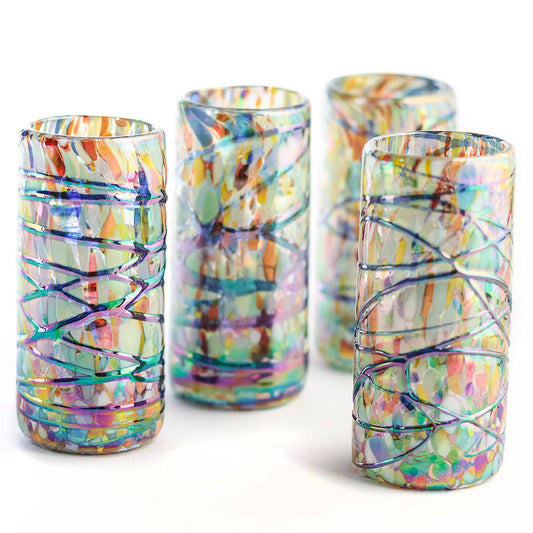 Hand Blown Shot Glasses 2 oz -Tropical