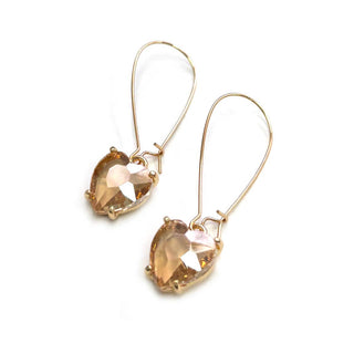 StarryNYC - Heart Glass Charm with Kidney Wire Dangle Earrings: Red