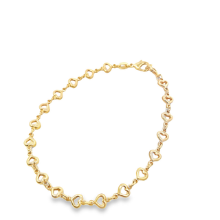 MIA Jewelry - 18K Gold Filled Heart Charm Anklet (E11): Gold