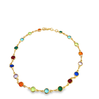 MIA Jewelry - DARK Multicolor Anklet | MultiColor CZ Stone Anklet Bracelet
