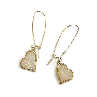 StarryNYC - Uneven Heart Resin Druzy Kidney Wire Dangle Earrings: Turquoise