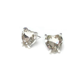 StarryNYC - Glass Crystal Heart 4 Prong Post Stud Earrings: NEON-FUCHSIA