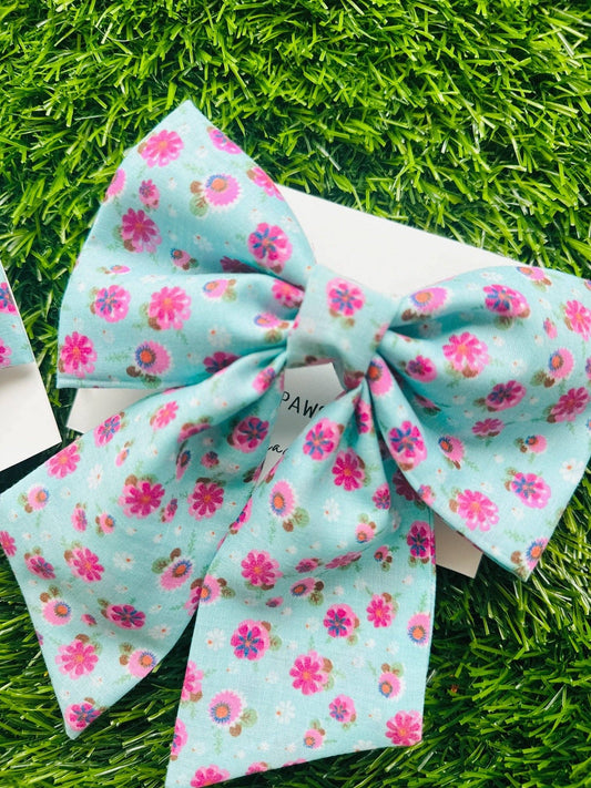 Cherry blossom sailor bow and bow for dogs, adjustable to any size collar: Sailor bow (female)