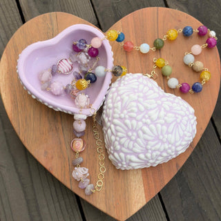 Mi Amor Just For You - Lilac and White Heart Box