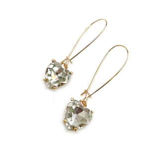 StarryNYC - Heart Glass Charm with Kidney Wire Dangle Earrings: Lavender-AB