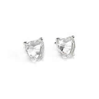 StarryNYC - Glass Crystal Heart 4 Prong Post Stud Earrings: NEON-FUCHSIA