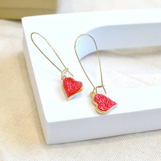 StarryNYC - Uneven Heart Resin Druzy Kidney Wire Dangle Earrings: Turquoise
