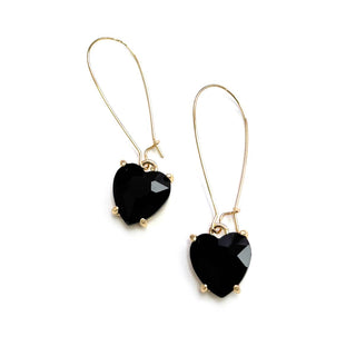 StarryNYC - Heart Glass Charm with Kidney Wire Dangle Earrings: Red