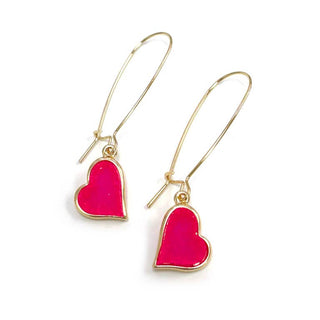 StarryNYC - Uneven Heart Resin Druzy Kidney Wire Dangle Earrings: Turquoise