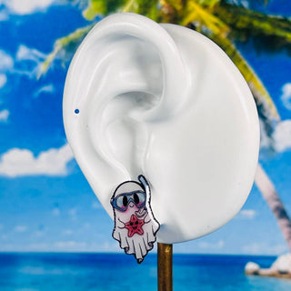 Sea Pixie Designs - Scuba Snorkel Ghost Summerween Stud Earrings