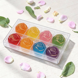 Silk Spin Sugars - Mixed Fruit - Japanese Crystal Candy (Kohakutou) Rose Box