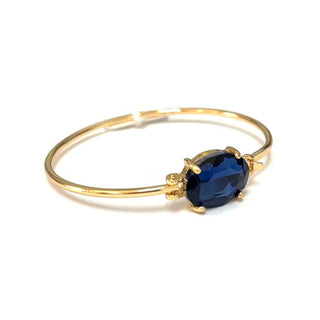 StarryNYC - High Quality Glass Crystal Oval Stone Cuff Metal Bangle: SILVER-AB