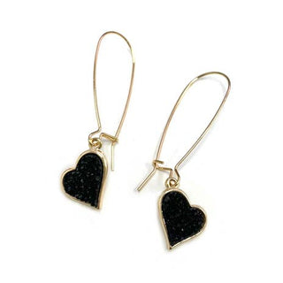 StarryNYC - Uneven Heart Resin Druzy Kidney Wire Dangle Earrings: Neon Green