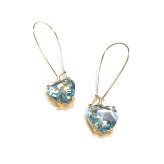 StarryNYC - Heart Glass Charm with Kidney Wire Dangle Earrings: Lavender-AB
