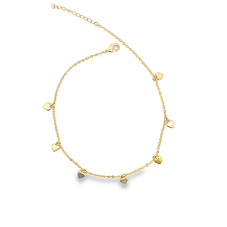 MIA Jewelry - 18K Gold Filled Heart Dangle Anklet |Gold Heart (E220)