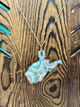 WV Geode Necklace - Turquoise Silver