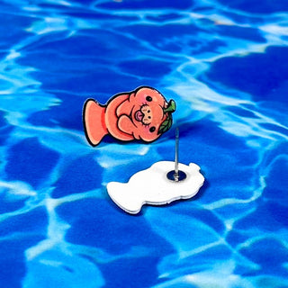 Orange Fruit Manatee Stud Earrings, Coastal Florida