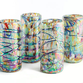 Hand Blown Shot Glasses 2 oz -Tropical