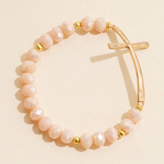 Frem - Glass Beaded Bracelet with Cross Charm: OP / ONE