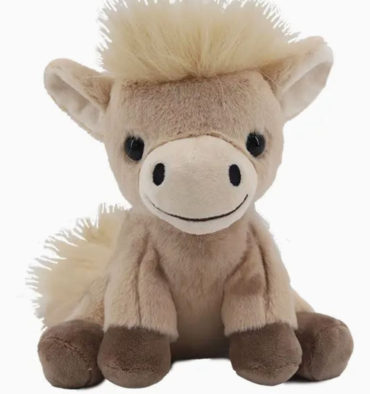 Beige Pony Plush Soft Toy – 18 cm