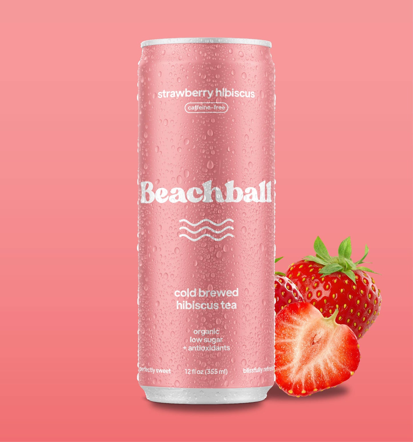 BEACHBALL Organic Iced Tea Can - Strawberry Hibiscus