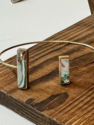 Geode Bangle Bracelet - Gold