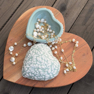 Mi Amor Just For You - Mint and White Heart Box