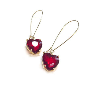 StarryNYC - Heart Glass Charm with Kidney Wire Dangle Earrings: Lavender-AB