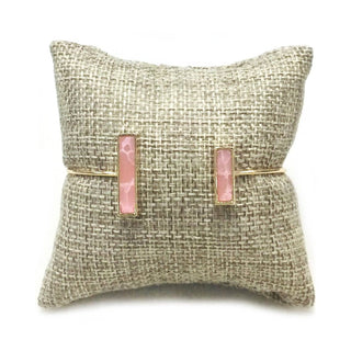 StarryNYC - Semi Precious Stone Brass Wire Open Cuff Bracelet Bangle: Abalone