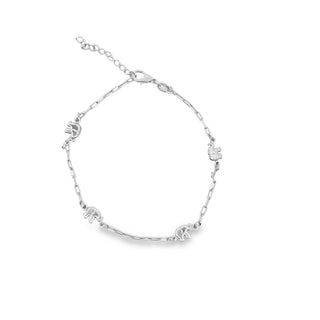 MIA Jewelry - Elephant Charm Anklet (E135): Rhodium