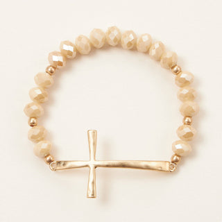 Frem - Glass Beaded Bracelet with Cross Charm: OP / ONE
