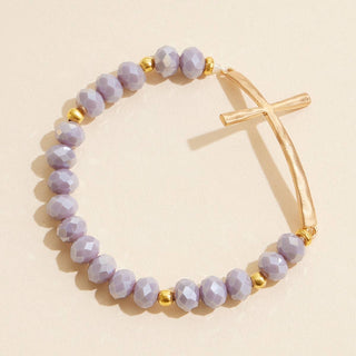 Frem - Glass Beaded Bracelet with Cross Charm: OP / ONE