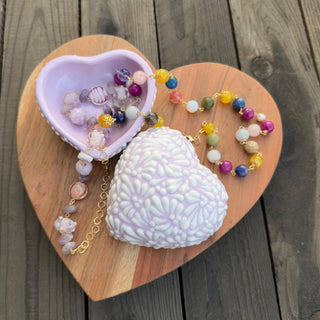 Mi Amor Just For You - Lilac and White Heart Box