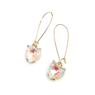 StarryNYC - Heart Glass Charm with Kidney Wire Dangle Earrings: Red