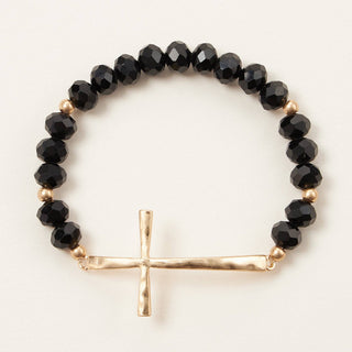 Frem - Glass Beaded Bracelet with Cross Charm: OP / ONE