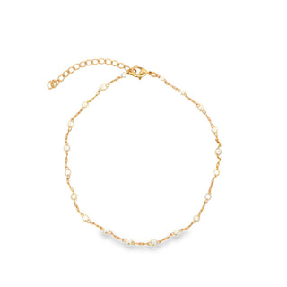 MIA Jewelry - Pearl Bead Cable Link Anklet (E235)