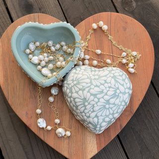 Mi Amor Just For You - Mint and White Heart Box