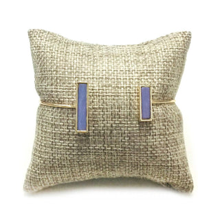 StarryNYC - Semi Precious Stone Brass Wire Open Cuff Bracelet Bangle: Abalone