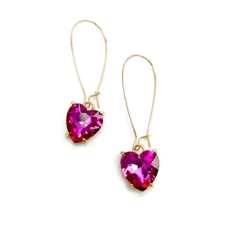 StarryNYC - Heart Glass Charm with Kidney Wire Dangle Earrings: Aqua-AB