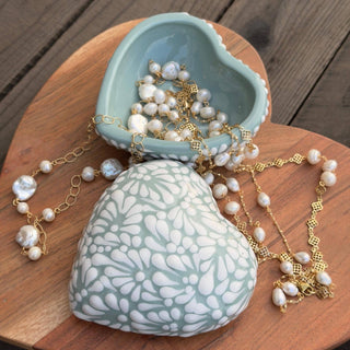 Mi Amor Just For You - Mint and White Heart Box