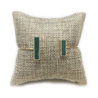 StarryNYC - Semi Precious Stone Brass Wire Open Cuff Bracelet Bangle: Abalone