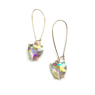 StarryNYC - Heart Glass Charm with Kidney Wire Dangle Earrings: Red