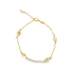 MIA Jewelry - Elephant Charm Anklet (E135): Rhodium