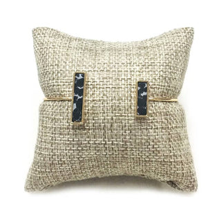 StarryNYC - Semi Precious Stone Brass Wire Open Cuff Bracelet Bangle: Abalone