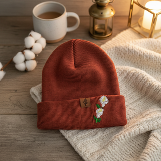Rust Floral Beanie Promo - Updated
